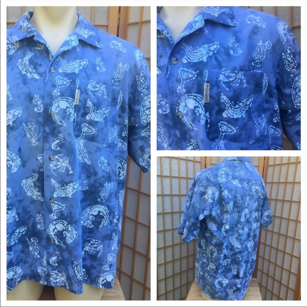 Columbia Short Sleeve Batik Print Shirt SZ L